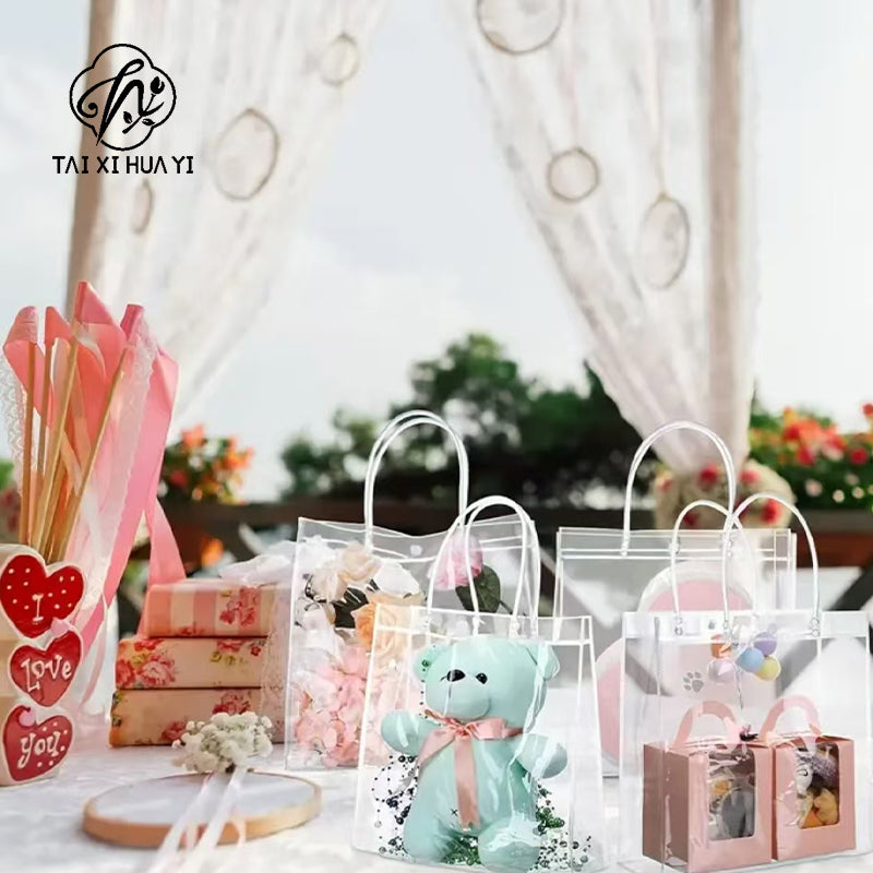 Environmentally Transparent PVC Wedding Gift Box Waterproof Transparent Bridesmaid Gift Bag Paper Box