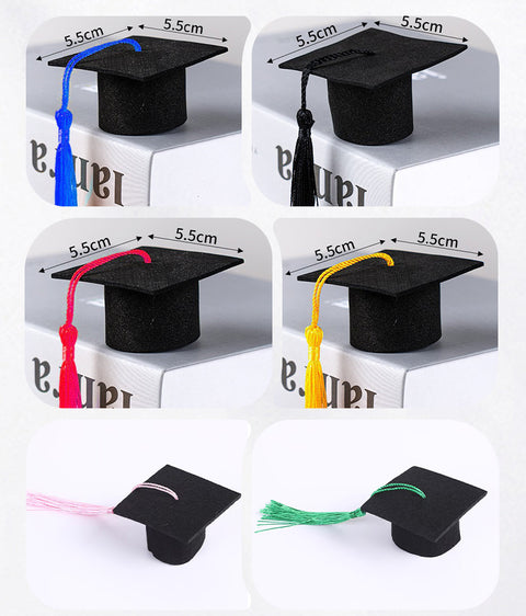 Graduation Season Students Mini Doctor Hat Cake Decorative Ornament Bachelor's Uniform High School Entrance Examination Graduation Ceremony Tassel Hat