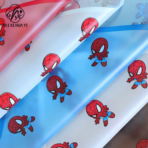 Cartoon Children's Series Waterproof Flower Wrapping Paper Spider-Man Bag Flower Paper Bouquet Packaging Materials Florist Materials