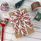 Luxury 4'' Wide Eco-Friendly Polyester Wedding Christmas Line Edge Gift Wrapping Diy Bow Wired Ribbon for Craft Wreath