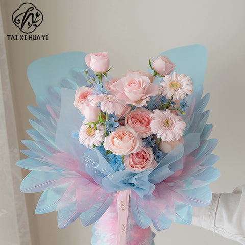 Birds and Sky Shaping Feather Wings Wrapping Paper Flower Bouquet Handmade DIY Floral Materials Mother's Day