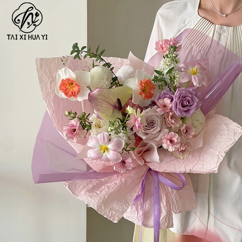 Fresh flower wrapping paper, snow paper wrapping flower paper, hand-rolled paper, pleated paper, floral art and flower shop modeling paper, lining paper wholesale