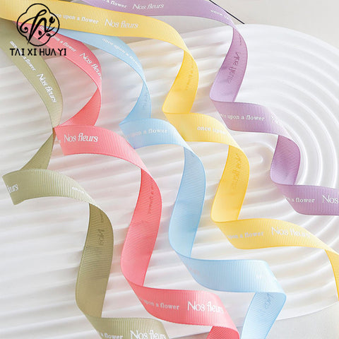 Qixi Festival Valentine's Day English Alphabet Ribbon Cake Pack Flower Threaded Ribbon Bouquet Gift Bag Decorative Ribbon