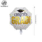 Cross-border hot-selling 18-inch graduation season aluminum foil balloons, round five-pointed star graduation hats, aluminum foil balloon venue decoration