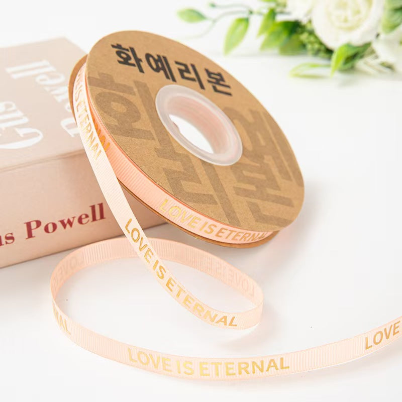 Valentine's Day flower shop floral supplies English threaded ribbon DIY bouquet ribbon material spot wholesale