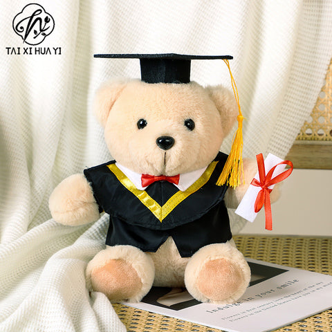 Dr. Bear doll bachelor suit teddy bear doll school gift plush toy graduation season gift bear