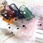 Spot 2.5cm star yarn with flower packaging ribbon polka dot snow yarn webbing bouquet bow ribbon