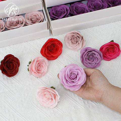 Taixi wholesale seven-layer awakening soap flower rose head simulation immortal flower rose handmade DIY bouquet material