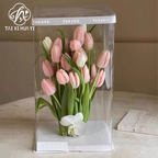 Transparent Square Birthday Party Cake Box Display Case Waterproof Recycled Materials Paperboard Rigid Boxes Baking Tools Cake