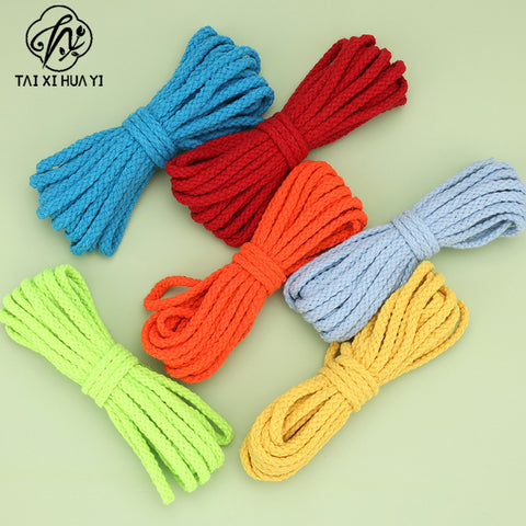 Spot 5mm colored eight-strand cotton rope, handmade DIY woven hemp rope, drawstring, trouser belt binding rope, hollow 8-strand cotton rope