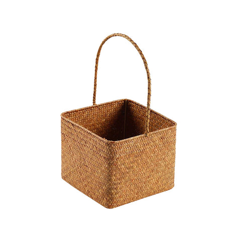 Nordic style seaweed woven basket wedding candy shop souvenir hand-held basket storage flower basket wedding must
