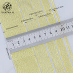 Horizontal striped gold-edged gold, silver, and scallion colored webbing, handmade DIY polyester fresh flower gift packaging ribbon, in stock, wholesale ribbon