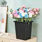 French bucket, plastic drop-resistant flower bucket, large waking flower bucket, liftable black bucket, flower shop ornament wholesale.